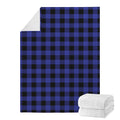 Navy Blue And Black Buffalo Check Print Blanket