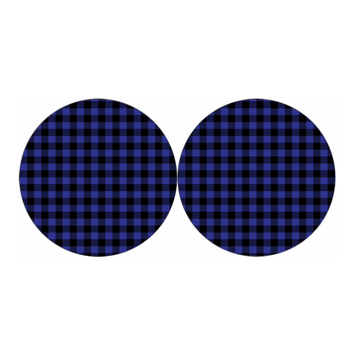 Blue Violet And Black Buffalo Check Print Car Coasters