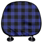 Blue Violet And Black Buffalo Check Print Car Headrest Covers