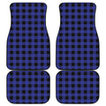 Navy Blue And Black Buffalo Check Print Front and Back Car Floor Mats
