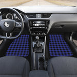 Blue Violet And Black Buffalo Check Print Front and Back Car Floor Mats