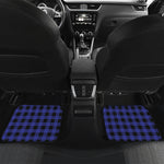 Blue Violet And Black Buffalo Check Print Front and Back Car Floor Mats