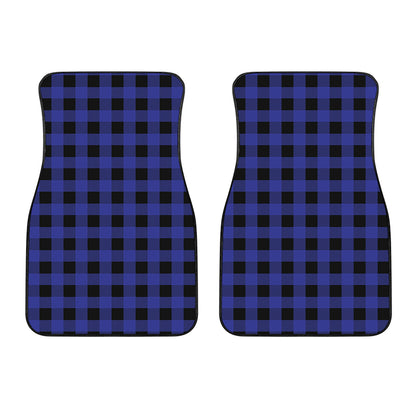 Blue Violet And Black Buffalo Check Print Front Car Floor Mats