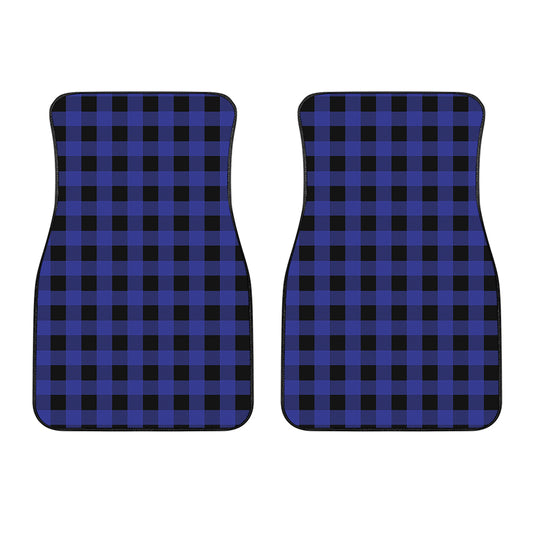 Blue Violet And Black Buffalo Check Print Front Car Floor Mats