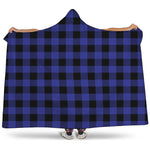 Blue Violet And Black Buffalo Check Print Hooded Blanket