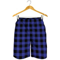 Navy Blue And Black Buffalo Check Print Men's Shorts