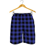 Blue Violet And Black Buffalo Check Print Men's Shorts