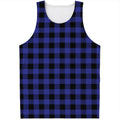Navy Blue And Black Buffalo Check Print Men's Tank Top
