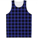 Blue Violet And Black Buffalo Check Print Men's Tank Top