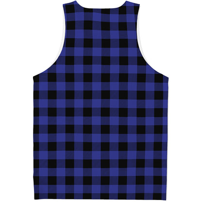 Blue Violet And Black Buffalo Check Print Men's Tank Top