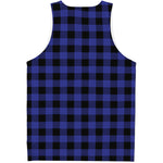 Blue Violet And Black Buffalo Check Print Men's Tank Top