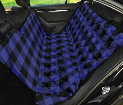 Blue Violet And Black Buffalo Check Print Pet Car Back Seat Cover