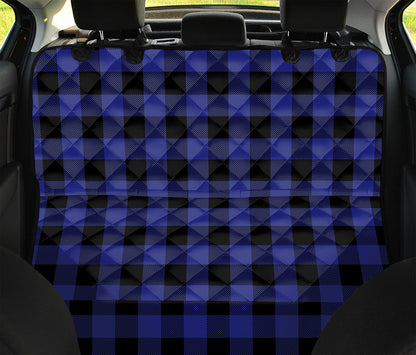 Blue Violet And Black Buffalo Check Print Pet Car Back Seat Cover