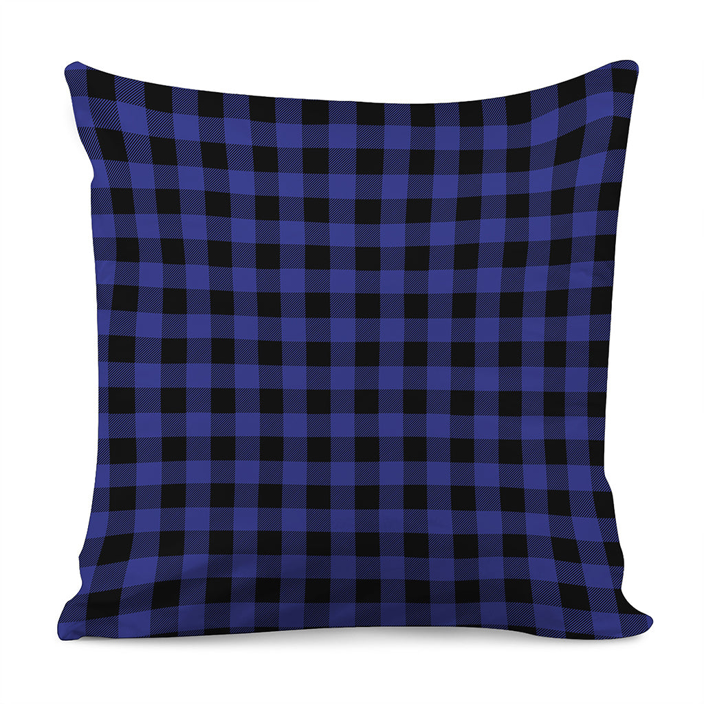 Blue Violet And Black Buffalo Check Print Pillow Cover