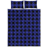 Blue Violet And Black Buffalo Check Print Quilt Bed Set