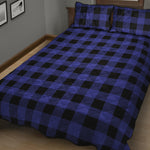 Blue Violet And Black Buffalo Check Print Quilt Bed Set