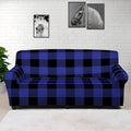 Navy Blue And Black Buffalo Check Print Sofa Cover