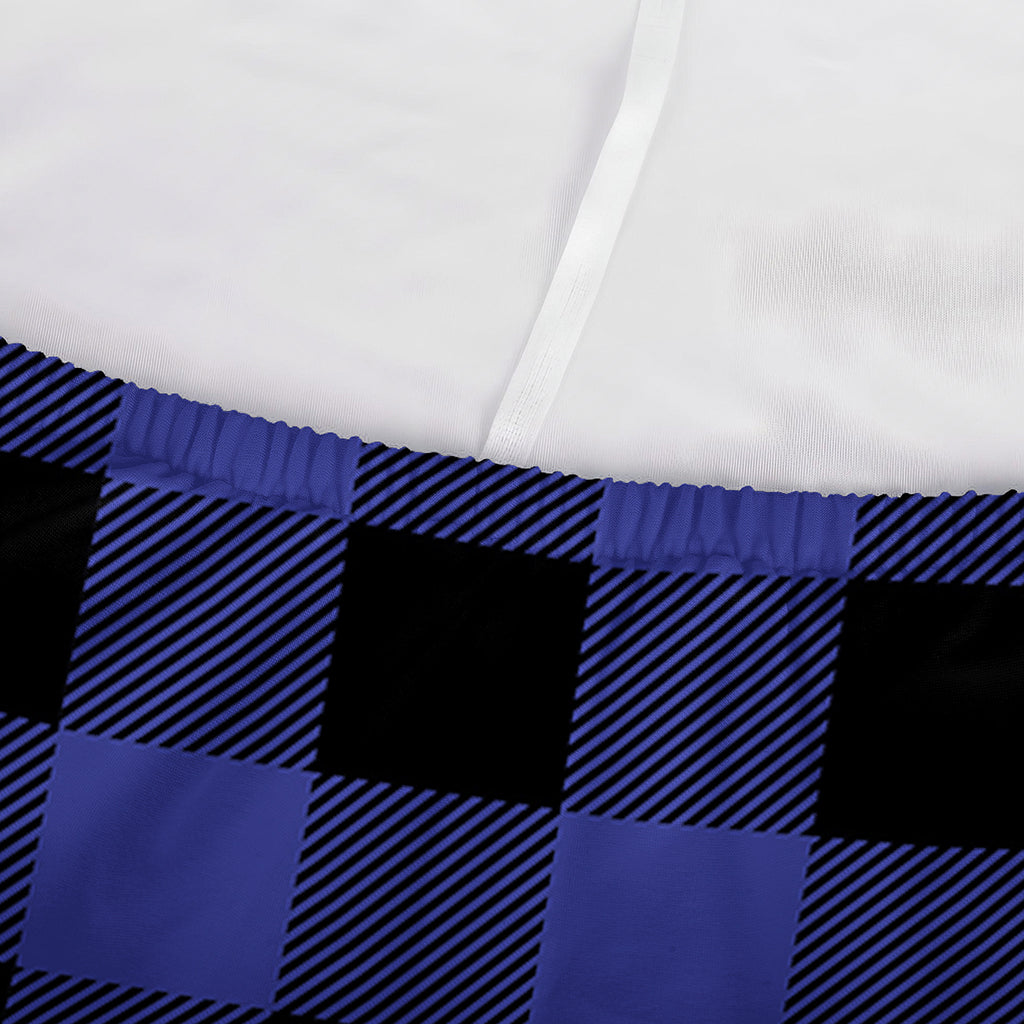 Blue Violet And Black Buffalo Check Print Sofa Cover