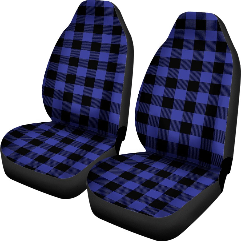 Blue Violet And Black Buffalo Check Print Universal Fit Car Seat Covers