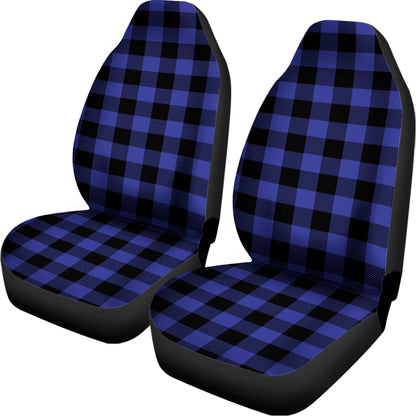 Blue Violet And Black Buffalo Check Print Universal Fit Car Seat Covers