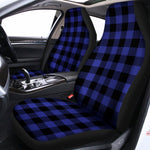Blue Violet And Black Buffalo Check Print Universal Fit Car Seat Covers