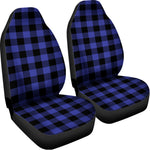 Blue Violet And Black Buffalo Check Print Universal Fit Car Seat Covers