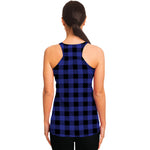 Blue Violet And Black Buffalo Check Print Women's Racerback Tank Top