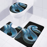 Blue Viper Snake Print 3 Piece Bath Mat Set