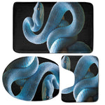 Blue Viper Snake Print 3 Piece Bath Mat Set