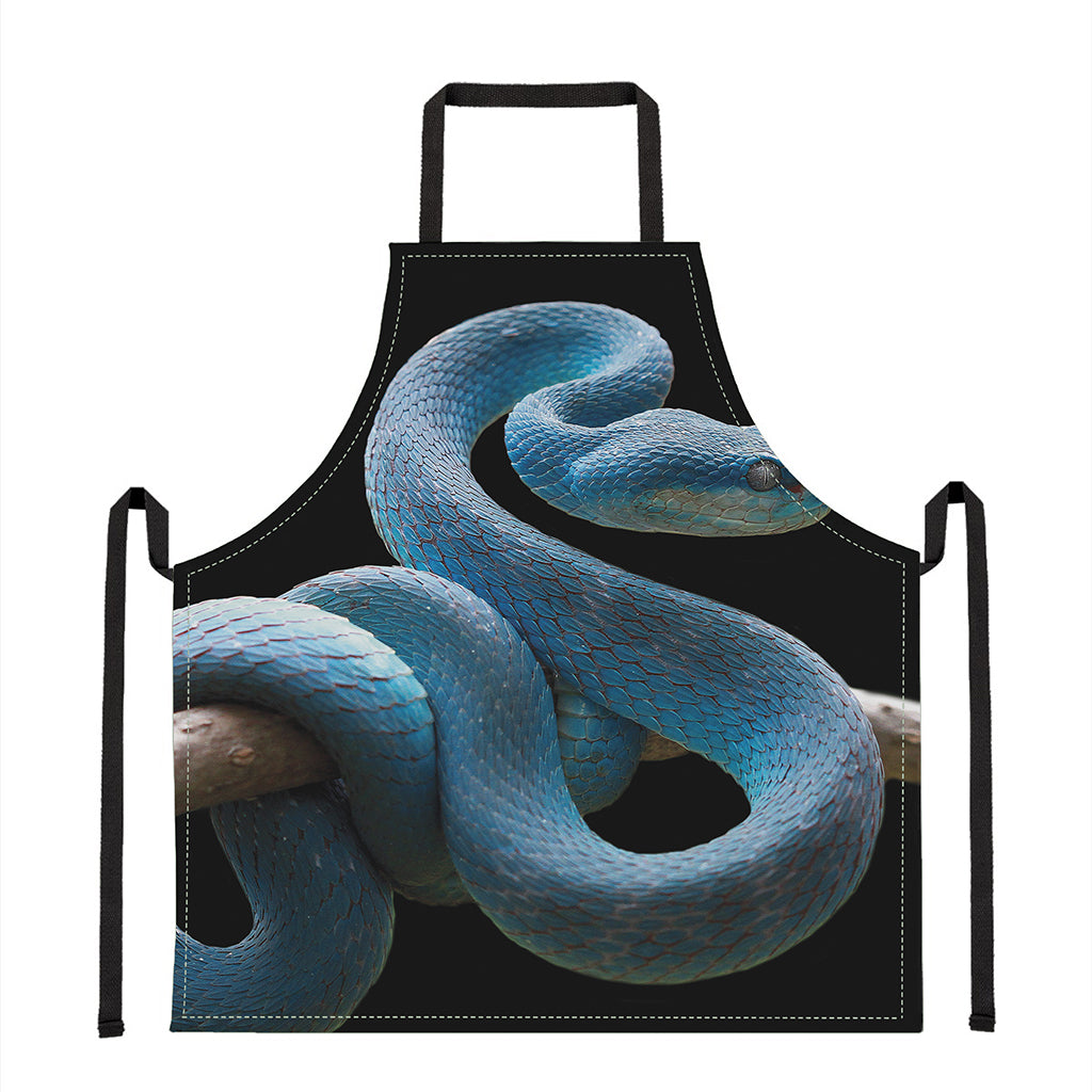 Blue Viper Snake Print Apron