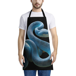 Blue Viper Snake Print Apron