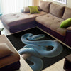 Blue Viper Snake Print Area Rug