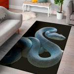 Blue Viper Snake Print Area Rug