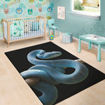 Blue Viper Snake Print Area Rug