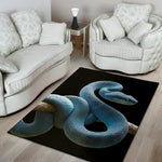 Blue Viper Snake Print Area Rug