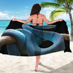 Blue Viper Snake Print Beach Sarong Wrap