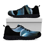 Blue Viper Snake Print Black Sneakers