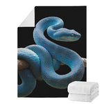 Blue Viper Snake Print Blanket