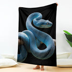Blue Viper Snake Print Blanket