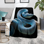 Blue Viper Snake Print Blanket