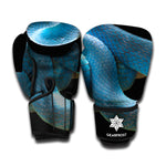 Blue Viper Snake Print Boxing Gloves