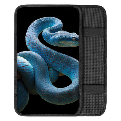 Blue Viper Snake Print Car Center Console Cover