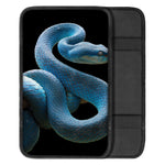 Blue Viper Snake Print Car Center Console Cover