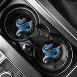 Blue Viper Snake Print Car Coasters