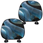 Blue Viper Snake Print Car Headrest Covers