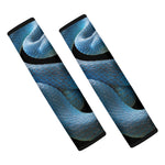 Blue Viper Snake Print Car Seat Belt Covers
