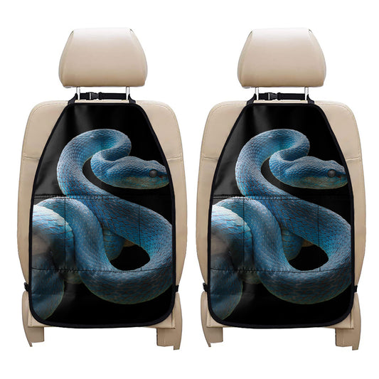 Blue Viper Snake Print Car Seat Organizers