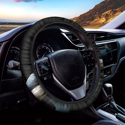 Blue Viper Snake Print Car Steering Wheel Cover