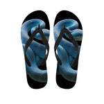 Blue Viper Snake Print Flip Flops