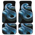 Blue Viper Snake Print Front and Back Car Floor Mats